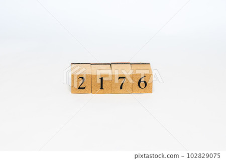 Wooden block number 4 digits 2176 Wooden block number 4 digits 2176 102829075