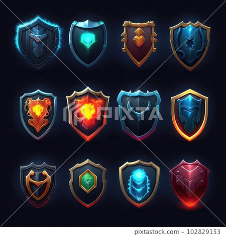 shape shield game ai generated-插圖素材 [102829153] - PIXTA圖庫