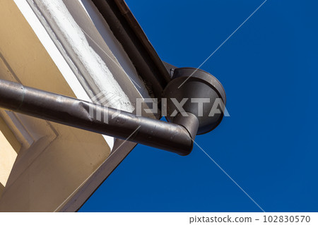 Rain gutters on old home 102830570