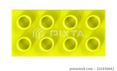 Absinthe Lego Block Isolated on a White Background. Close Up View of a Plastic Children Game Brick for Constructors, Top View. High Quality 3D Rendering with a Work Path. 8K Ultra HD, 7680x4320 102830681