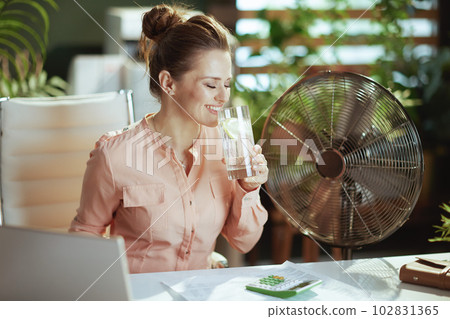 smiling modern business woman at work smiling modern business woman at work 102831365