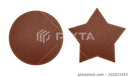 Vector leather tags or labels. Blank templates Vector leather tags or labels. Blank templates 102831955