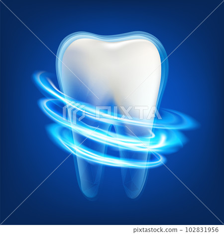 Dental teeth whitening. Human tooth in modern style 102831956