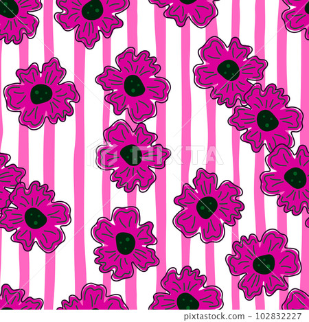 Chamomile flower seamless pattern, elegantly in a simple style. Abstract floral endless background. Chamomile flower seamless pattern, elegantly in a simple style. Abstract floral endless background. 102832227