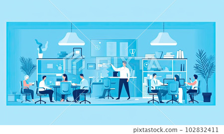 Business person working in a bright office Business person working in a bright office 102832411