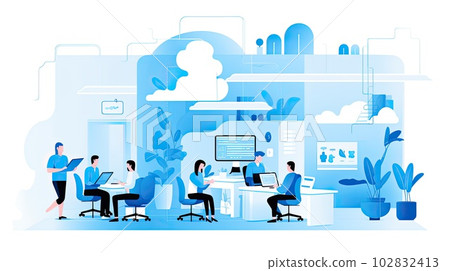 Business person working in a bright office 102832413