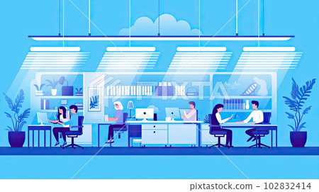 Business person working in a bright office Business person working in a bright office 102832414