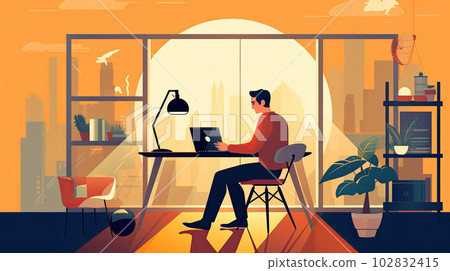 在明亮的辦公室工作的商務人士 102832415