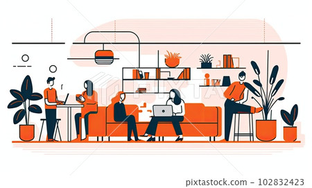 Business person working in a bright office Business person working in a bright office 102832423