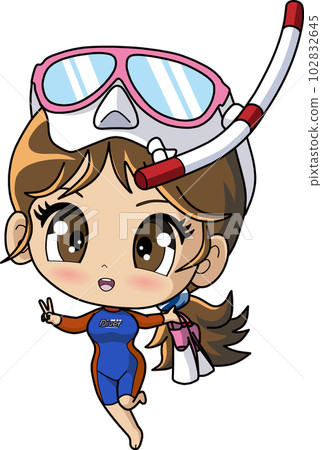 Chibi character wet suit Chibi character wet suit 102832645