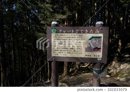 伊豆岳前男坂/女坂交界處的海圖說明牌 2023年2月17日 102833079