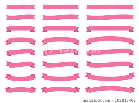 簡單的粉紅絲帶大、中、小變化集 102833402