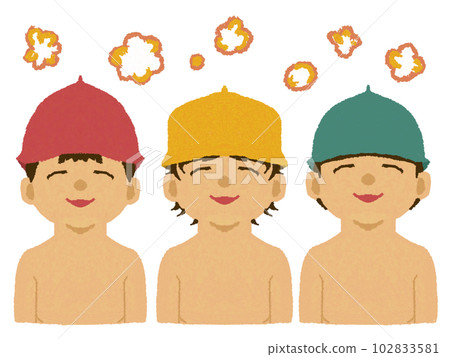 Illustration of a person enjoying a sauna Illustration of a person enjoying a sauna 102833581