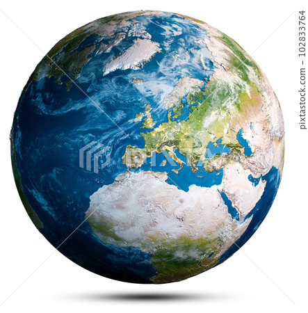 Earth globe world map 102833764