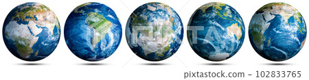 Earth globe world map set 102833765