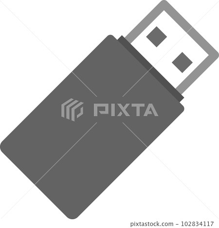 Simple monochrome illustration of USB memory Simple monochrome illustration of USB memory 102834117