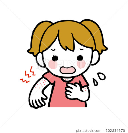 girl suffering from eczema 102834670