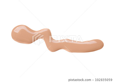 Liquid foundation isolated on white background. Swatch of liquid foundation or nail polish for design. Liquid foundation isolated on white background. Swatch of liquid foundation or nail polish for design. 102835059