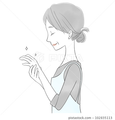 Hand care Illustration of a senior woman 102835113