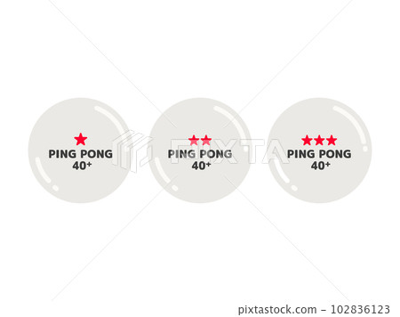 Illustration of table tennis one-star, two-star, and three-star balls 102836123