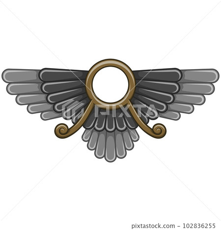 Zoroastrian winged disc vector design 102836255