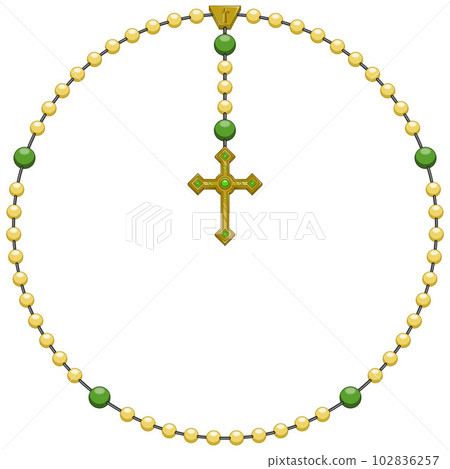 Vector Design of rosary with cross 102836257