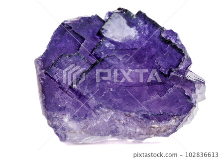 Macro mineral stone Fluorite on a white background Macro mineral stone Fluorite on a white background 102836613