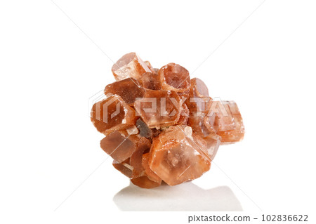 Macro mineral stone Aragonite on a black background 102836622