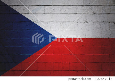 Flag of Czech Republic painted on a wall Flag of Czech Republic painted on a wall 102837018