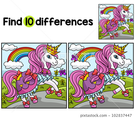 Unicorn Princess Find The Differences Unicorn Princess Find The Differences 102837447