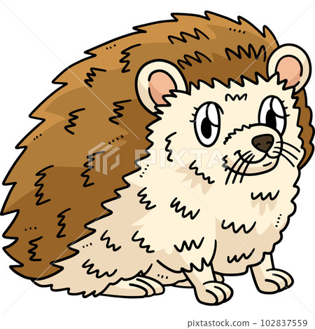 Mother Hedgehog Cartoon Colored Clipart  102837559