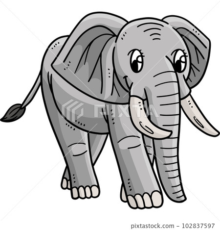 Mother Elephant Cartoon Colored Clipart  102837597