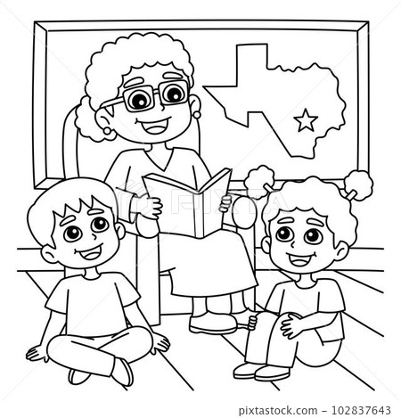 Juneteenth Grandmother telling History Coloring Juneteenth Grandmother telling History Coloring 102837643
