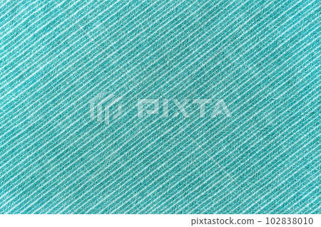 Natural turquoise linen texture with striped diagonal pattern as background, wallpaper 102838010