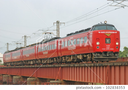 日豐本線高木-鶴崎 JR 九州 485 系列 DK13 編隊（鹿兒島）日輪 102838353