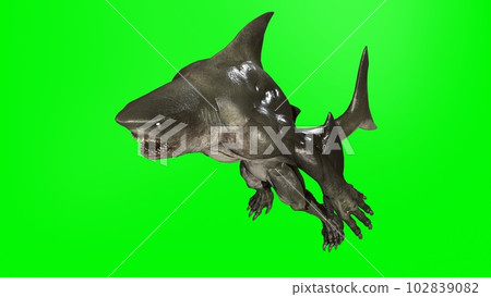 A shark humanoid he has a mouth. 3d rendering 102839082