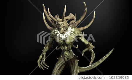 Demon mutant mythical monster 3d render image 102839085