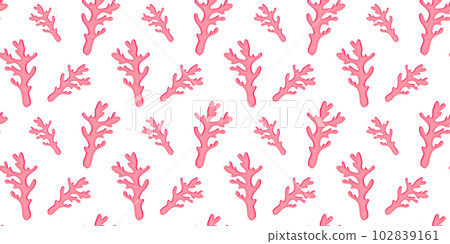 Trendy seamless pattern with pink coral on white background Trendy seamless pattern with pink coral on white background 102839161