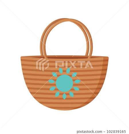 Tote bag, summer beach bag, shopping bag, straw bag. 102839165