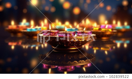 Happy Diwali background. Illustration AI Generative Happy Diwali background. Illustration AI Generative 102839522