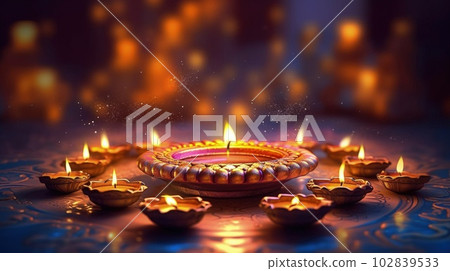 Happy Diwali background. Illustration AI Generative 102839533