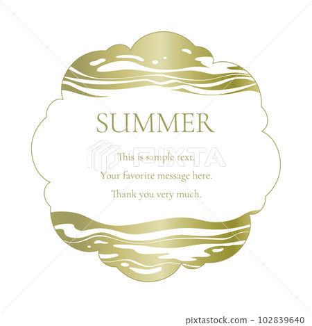 Material_Frame_A summer decorative frame with a motif of the sun, the sea, and the sky. Luxury design of gold surroundings Material_Frame_A summer decorative frame with a motif of the sun, the sea, and the sky. Luxury design of gold surroundings 102839640