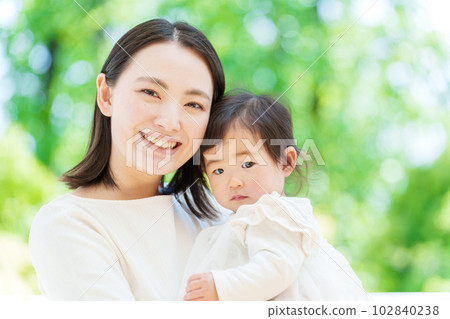 Mother hugging baby 102840238