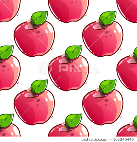 Vector seamless pattern with apples. Trendy hand drawn print. Modern abstract design for paper, cover, fabric, interior decor Vector seamless pattern with apples. Trendy hand drawn print. Modern abstract design for paper, cover, fabric, interior decor 102840446