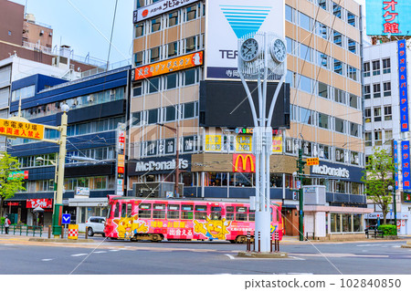 A tram that runs through Sapporo, Hokkaido A tram that runs through Sapporo, Hokkaido 102840850
