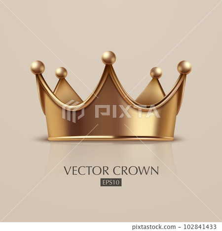 Vector 3d Realistic Golden Crown Icon Closeup... - Stock Illustration ...