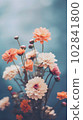 Image of tightly Realistic multi type of Flowers without leaf, pale colorful color style , minimal background for phone or desktop wallpaper. 102841800