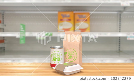 The Product on wood table for non gmo concept 3d rendering The Product on wood table for non gmo concept 3d rendering 102842279