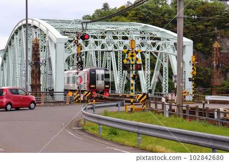 曾經是鐵路和公路橋樑的犬山橋 102842680