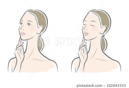 一個女人做皮膚護理的矢量圖 102843333